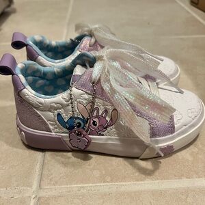 Kids Stitch and Angel Purple and White Shoes